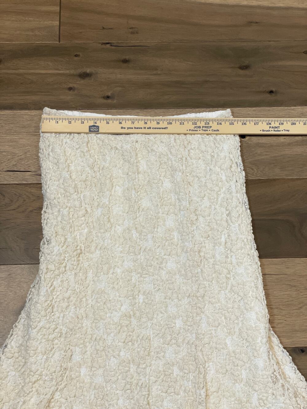 Free People Skirt Size L Cream Lace Tiered Mermaid Midi Cotton Blend